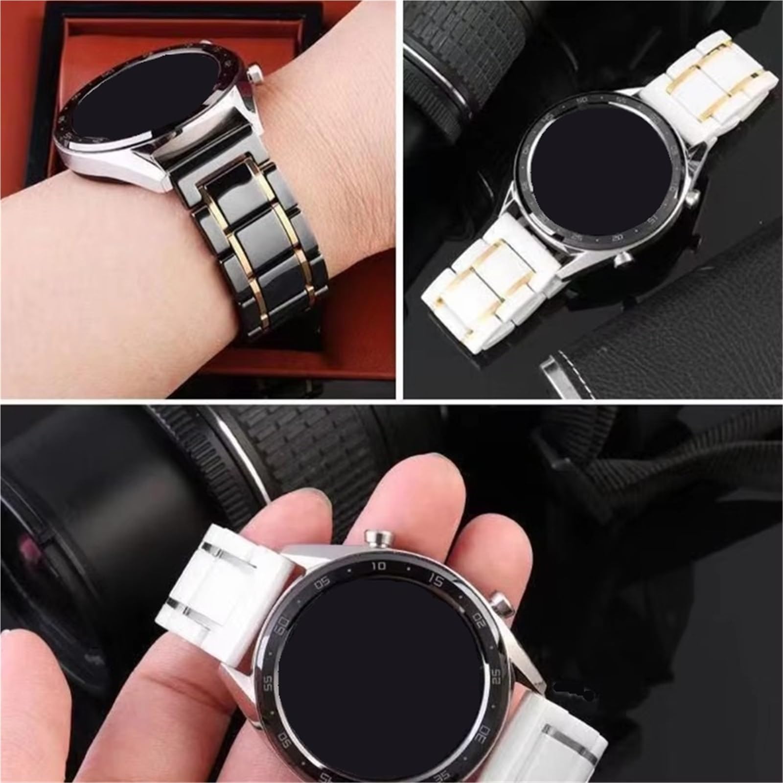 20mm 22mm ceramiczny metalowy pasek pasek wymienny do zegarka sportowego unisex z mechanizmem szybkiego uwalniania