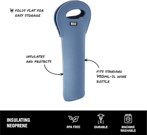 Miniatura 3 de BUILT Bolsa de vino resistente a las manchas y al agua, ligera aislada y reutilizable, portador protector para viajes en casa, azul pacífico