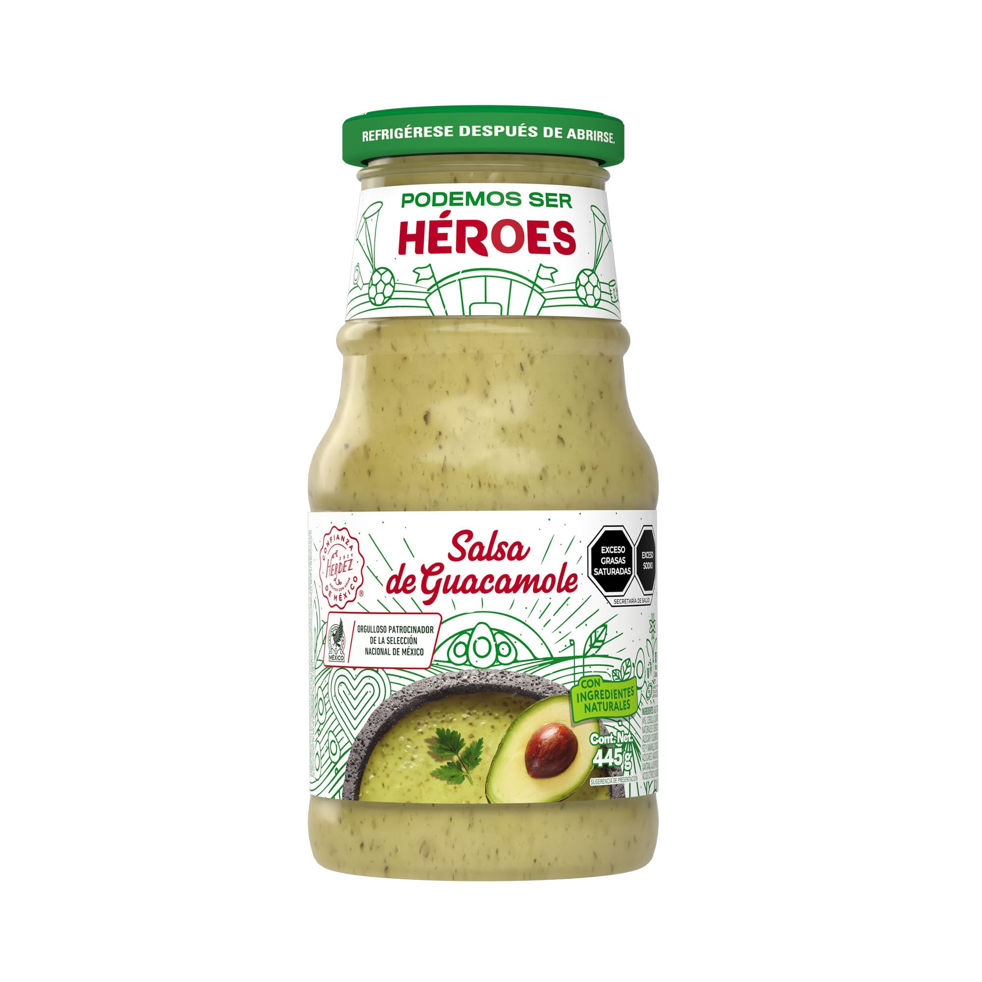 Sauce guacamole du Mexique, verre 445g - Salsa de Guacamole HERDEZ 445g