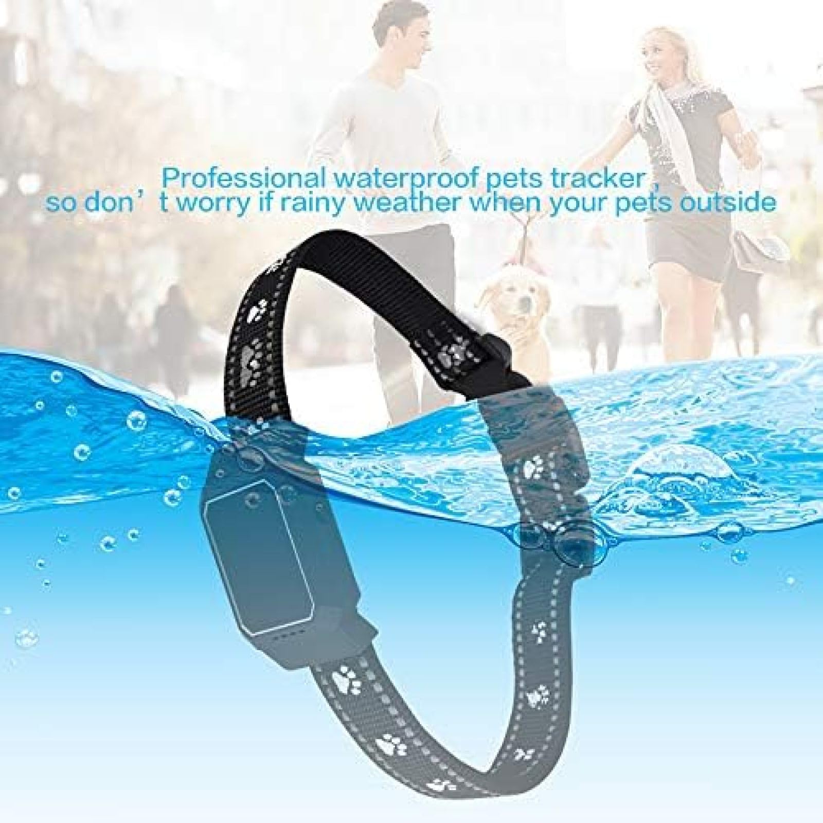 Localizzatore GPS per Cani, Smart Tracker per Cani, Collare per Cani Smart Mini GPS Tracker per Animali Domestici, Leggero, Portata illimitata, Monitor di attività, Impermeabile, Nessun Cost