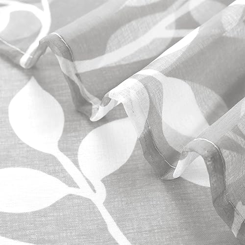 Miniatura 6 de XTMYI Cenefas de cocina con temática de playa costera verde azulado para ventanas, decoración de cocina turquesa, cenefa transparente de hojas