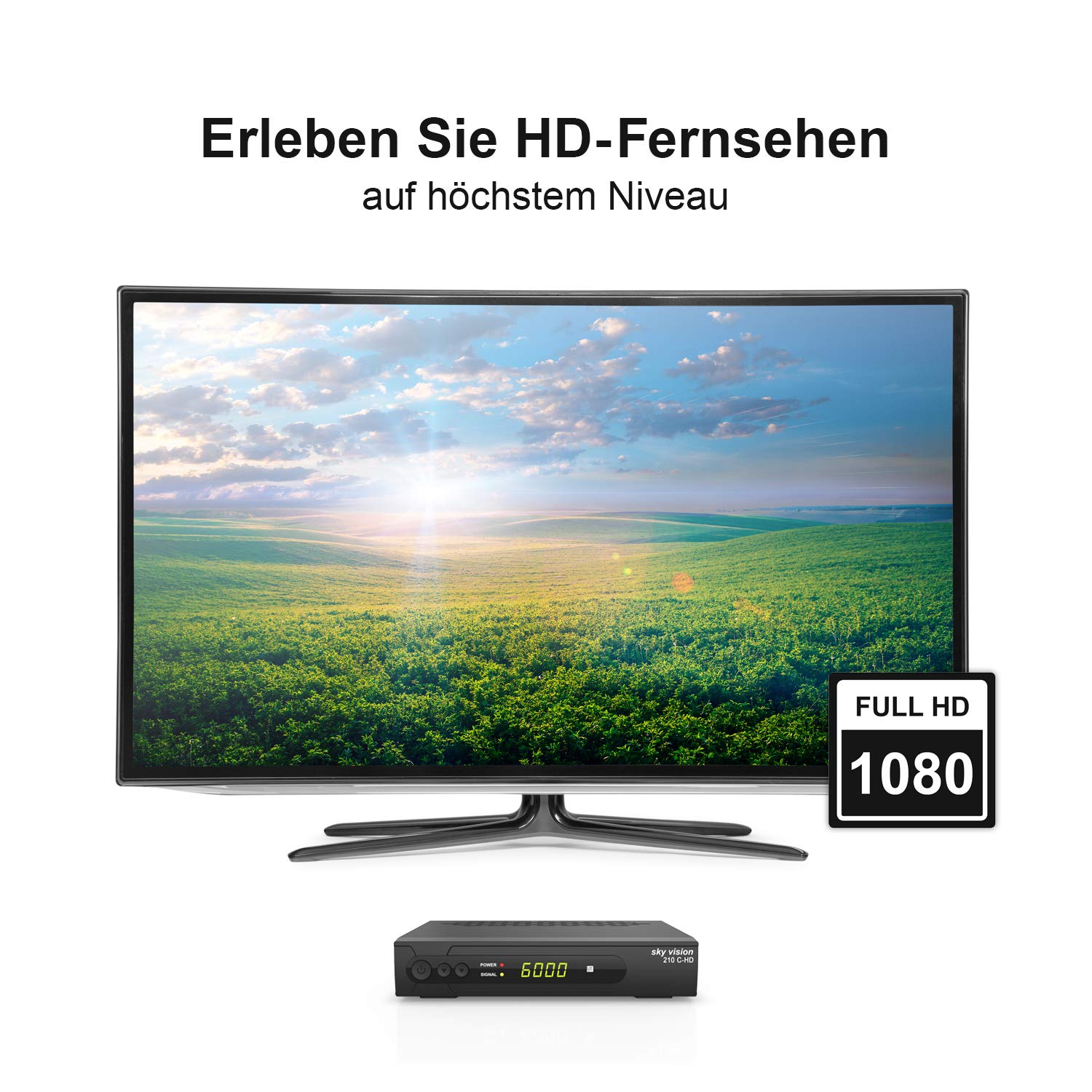 sky vision DVB C Kabel Receiver 210 C-HD - HD Receiver für Kabel TV, DVB C Receiver für HDTV, Digital Receiver für Kabel, HDTV Receiver Kabel für Full HD TV und Radio
