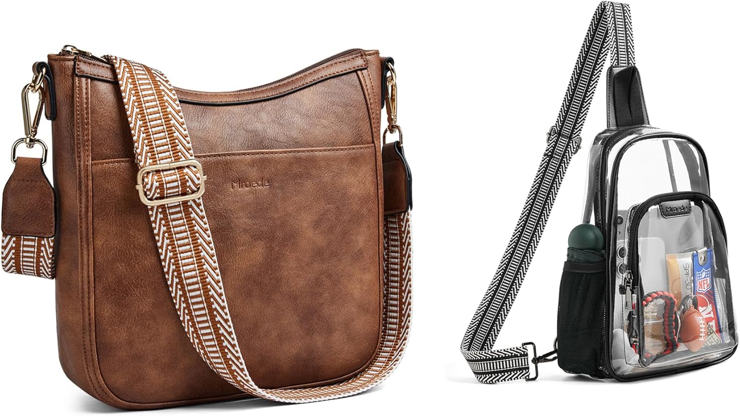 Clear Crossbody Bags for Women Clear Sling Bag + Crossbody Bags for Women Vegan Leather Hobo Purses