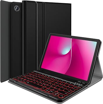 Backlit Keyboard Case for T-Mobile REVVL Tab 2 2025 Release, 10.1", 7 Colors Light Magnetically Detachable Wireless Keyboard with Flip Case Cover for 10.1 REVVL Tab 2nd 2025 Black