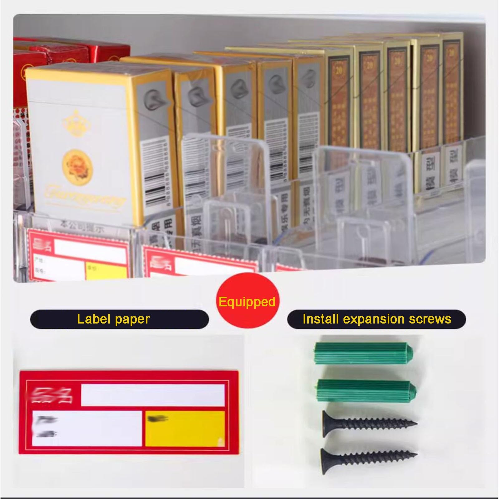 XPLKQXE Portasigarette Rettangolare, Espositore per Sigarette con Spingisigarette Automatico, Espositore Portatile per Scatole di Fiammiferi, Scaffale Organizzatore(45x29x93cm)