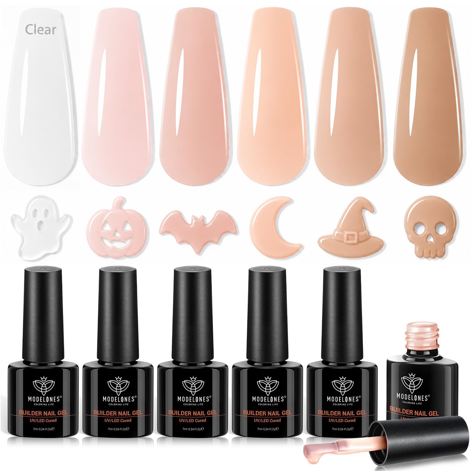 Modelones Builder Nail Gel - 6 Colors -22 Modelones Builder Nail Gel - 6 Colors -22
