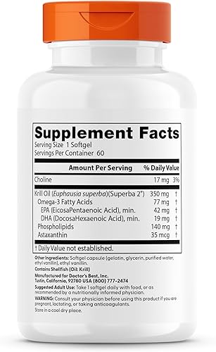 Miniatura 2 de Doctors Best Real Krill 350 mg 60 unidades