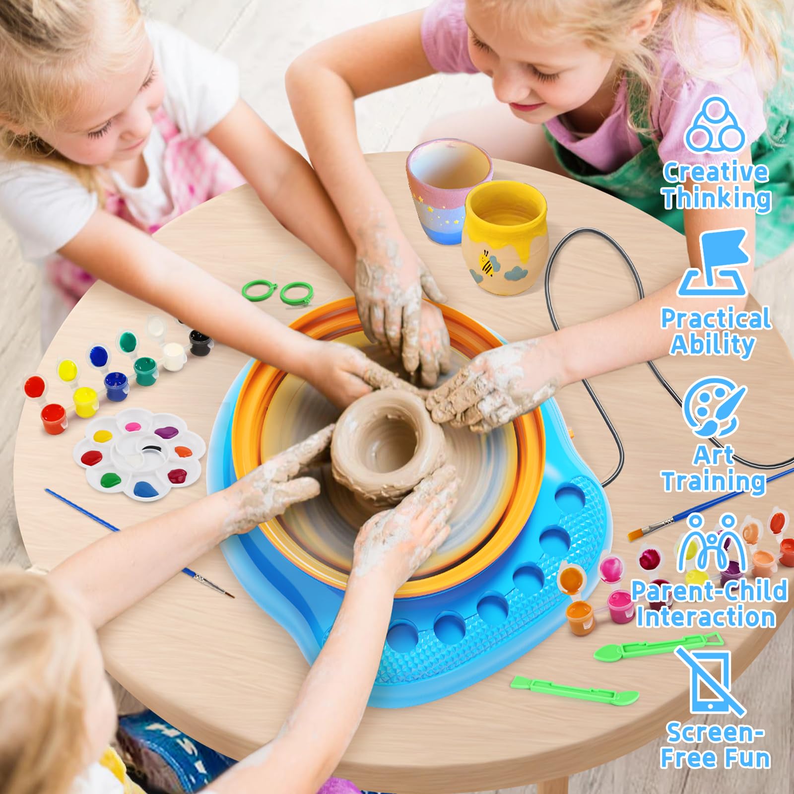 Kids Pottery Wheel Kit - Arts & Crafts for Ages 6-12 -6 Kids Pottery Wheel Kit - Arts & Crafts for Ages 6-12 -6