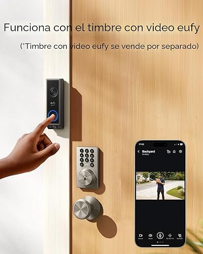 Miniatura 4 de eufy Security Smart Lock C30, cerradura de puerta de entrada sin llave, cerrojo de seguridad con teclado WiFi integrado para puerta delantera, no