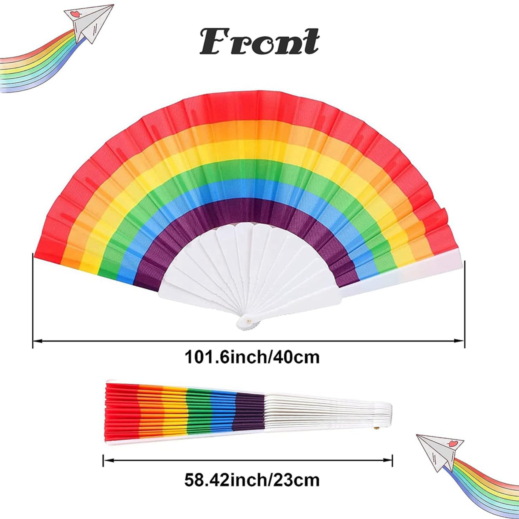 30X Rainbow Fan Pride składane wachlarze ręczne akcesoria do dumy gejowskiej tęcza akcesoria dekoracje miesiąc dumy