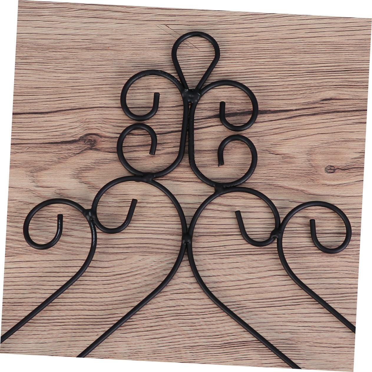 VICASKY European Style Iron Wall Mounted Flowerpot Rack Semicircular Black Plant Holder for Decor Easy to Install Flowerpot Shelf for Pots Elegant Plant Display