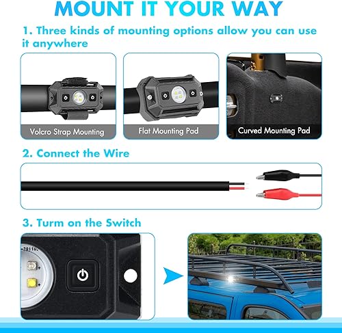 Miniatura 4 de Arnés de cableado, 2 cables de 12 V, 40 A, 5 pines, interruptor basculante de encendido y apagado láser, interruptor impermeable de nailon, luces