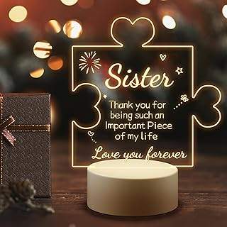 Sister Birthday Gift Ideas, Sister Birthday Gifts from Sister, Gifts for Sisters from Sisters Night Light, Sisters Gifts from Sister Christmas Gifts for Sister, Back To School Gift for Sister