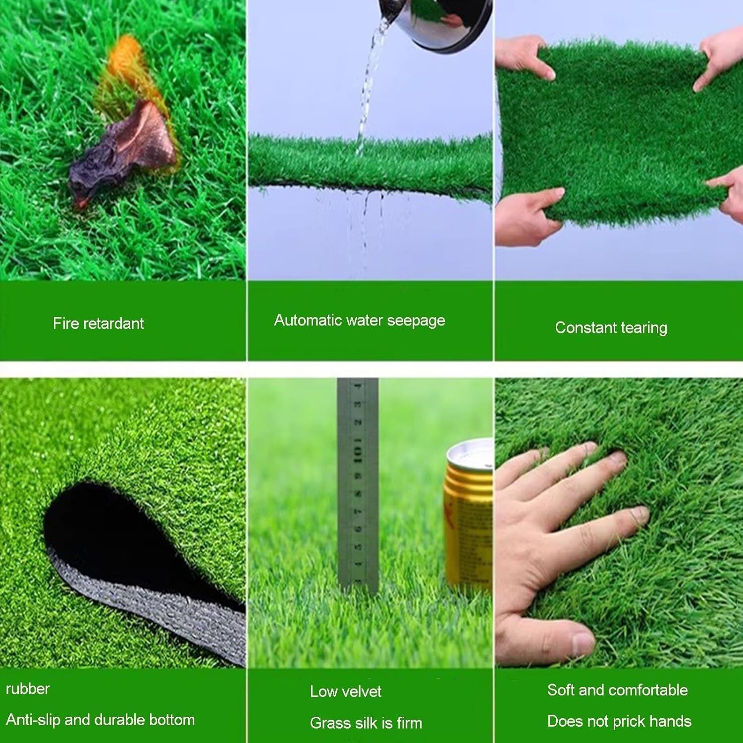 Tappeto artificiale, tappeto esterno, rotolo di erba morbida per animali domestici autodrenante, tappetino sintetico ad alta densità, tappeto artificiale per stuoie da giardino per parco