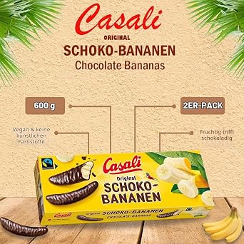 Casali Chocolate Bananas 600 g Pack of 2 x 600 g