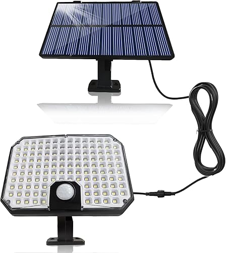 Miniatura 1 de QQARORSUN Luz de energía solar, 136 LED separados panel solar luz de pared, iluminación de inundación del anochecer al amanecer, luz de seguridad