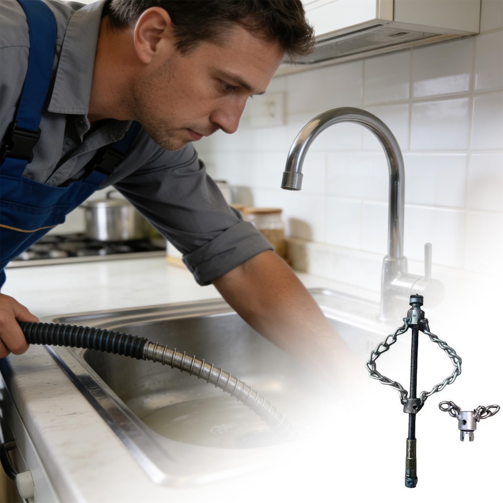 Adaptabilidad limpiador de desagües cadena de eliminación de obstrucciones para el hogar, instalaciones públicas, mantenimiento eficiente de alcantarillado, operación industrial