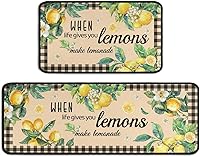 Vista 10 de Juego de 2 alfombras de cocina de vino, alfombras y tapetes de cocina de vasos de vino 3D, antideslizantes, lavables, absorbentes, de microfibra