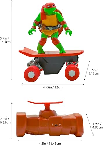 Miniatura 10 de Tortugas Ninja Mutantes Adolescentes Juguetes, Raphael Half Pipe RC Vehículo de Patineta con Trucos, Control Remoto de 2.4 GHz Juguetes de Tortugas