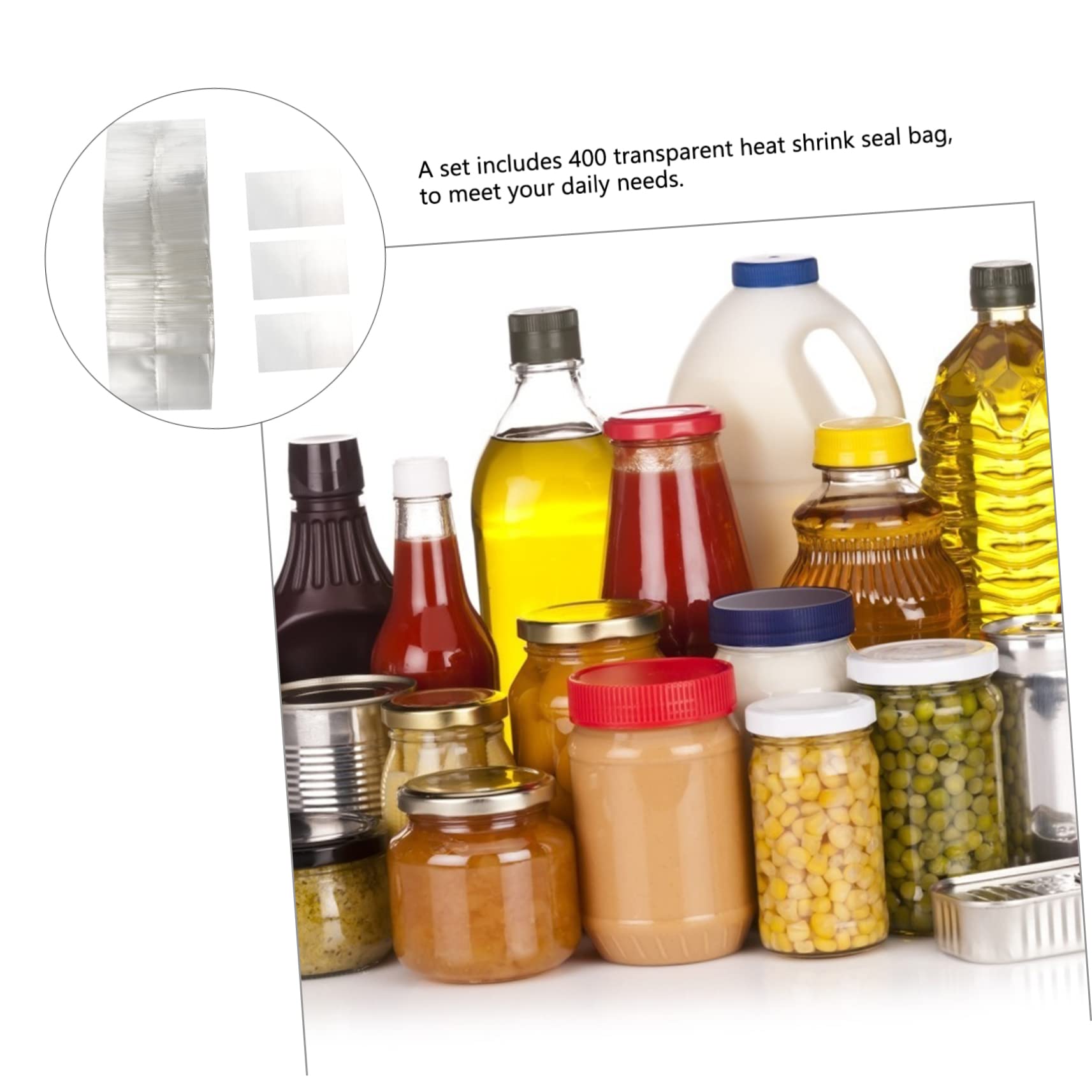 VILLFUL 400pcs Bottle Sealing Film Transparency Film Clear Packaging Bags Clear Sealer Film Shrink Machine Packaging for Bottles Bottle Heat Shrink Film Soap Wrappers for Homemade Soap PVC