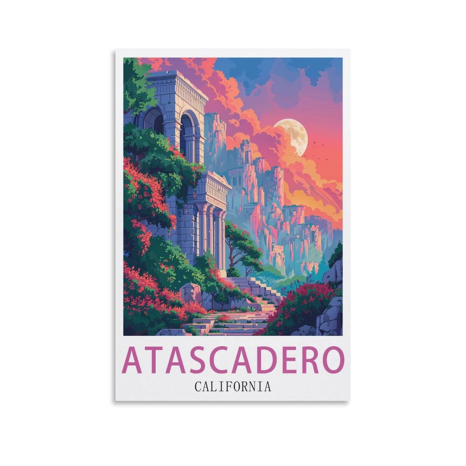 Vintage Metal Tin Sign,Atascadero,Travel Tin Signs Metal Poster Wall Decor Office Cafe Bathroom Badroom 20x30cm