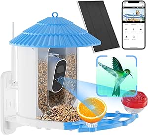 Smart BirdHouses Camera with Solar Powered - 4K High-Definition AI Recognition, Auto Capture Bird Videos & Motion Detection, Ideal Present for Bird Lover asin的图片