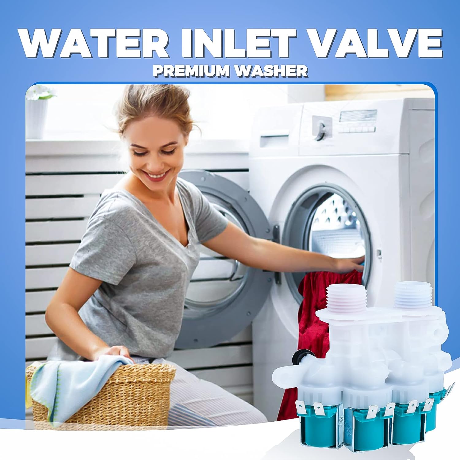 Mgoodoo W11165546 Washer Water Inlet Valve, Compatible With Maytag Whirlpool Kenmore Washing Machine Replaces W11096267, W10599423, W10758828, 33090105, W10599423, AP6284346, PS12348013, W11165546VP