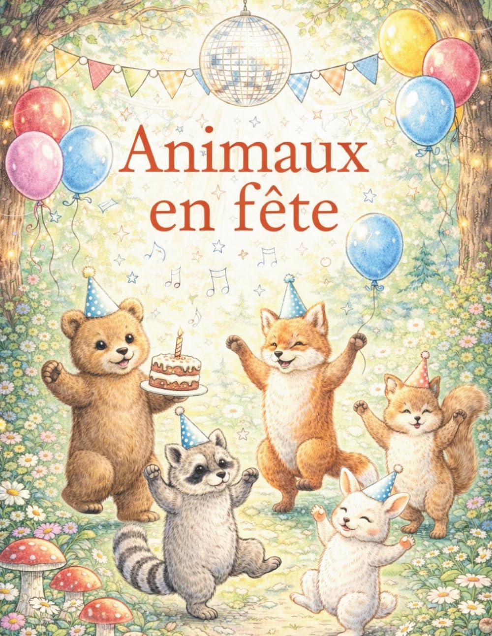 Animaux en fête: Livre de coloriage relaxant avec adorables animaux, gâteaux, ballons et moments de fête