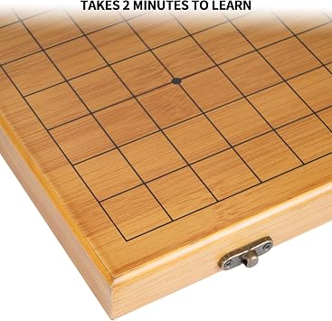 19x19 Folding Go Game Set Board with Bamboo Bowls and Imitation Jade Go Pieces,Backgammon Set Classic Board Game Weiqi Board Travel Set Games