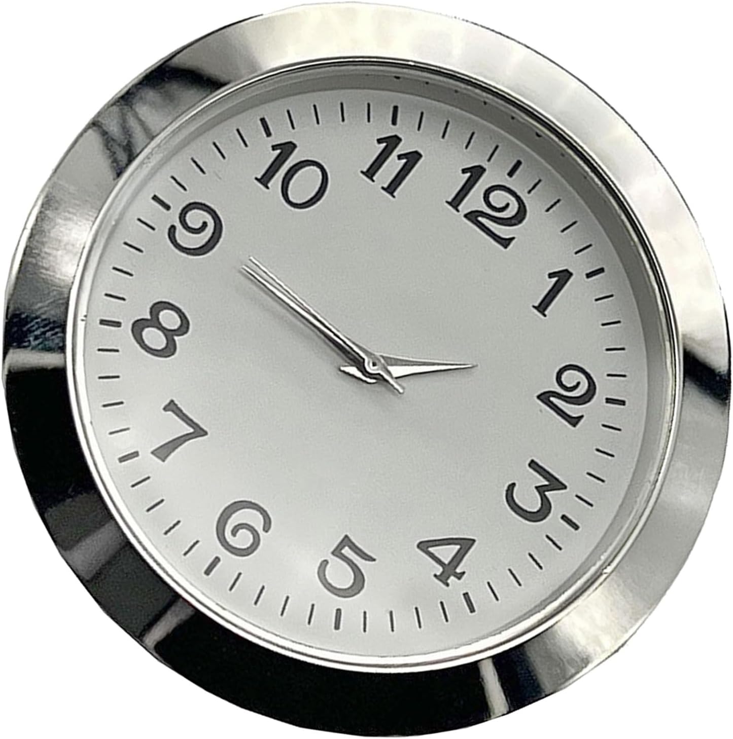 2-1/8 Inch Clock Insert, Arabic Numeral Face, Alloy Frame with Gold/Silver Trim, Watchmaking Part