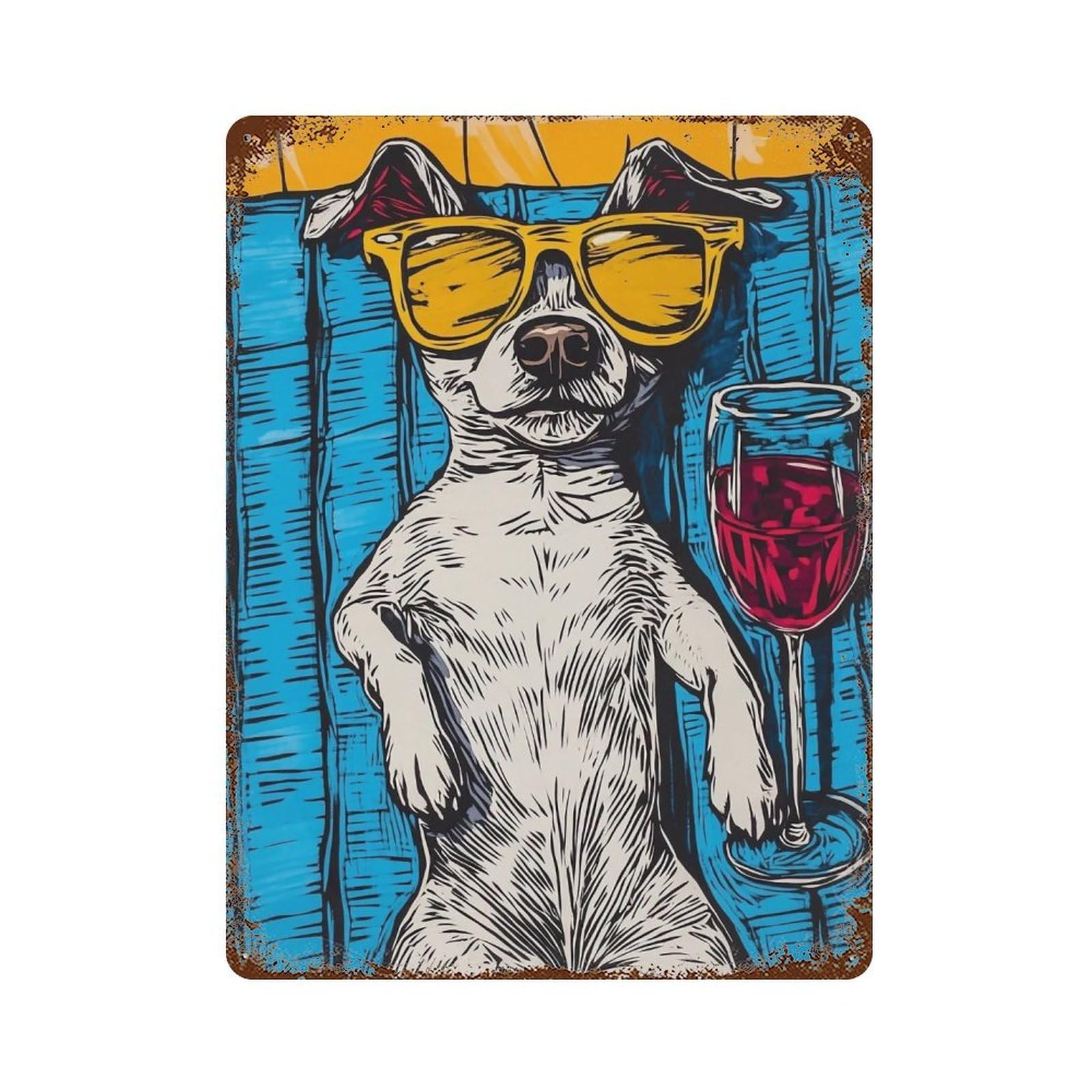 HDURYEYRYY Chill Summer Pup 04 Wall Retro Iron Vintage Art Metal Tin Sign Poster Modern Home Cofffee Club Art Bar Shop Decor 40x30cm