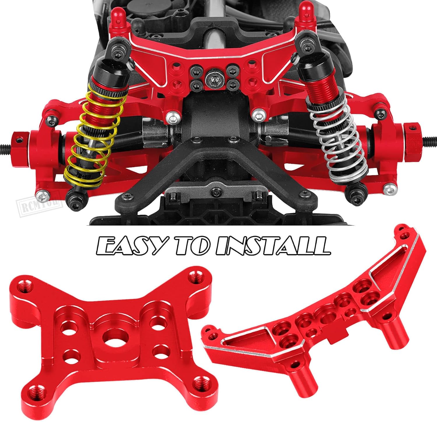 RC Alloy Upgrades Part for 1/14 14304 14303 14302 14301,RC Shocks/Shock Mounts/Suspension Arms/CVD Drive Shaft/Steering Blocks/Rear Stub Axle Carriers,Red