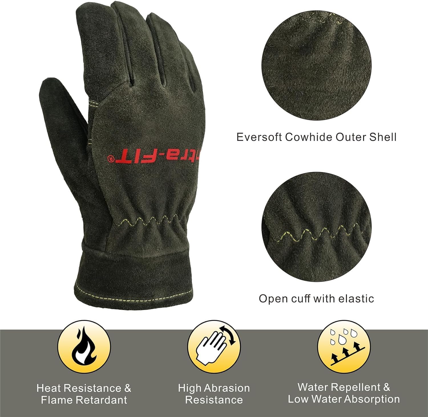 Wildland NFPA 1977 Fire Fighter Glove, Fire Gloves with Heat Resistance & Flame Resistance for Fire Safety