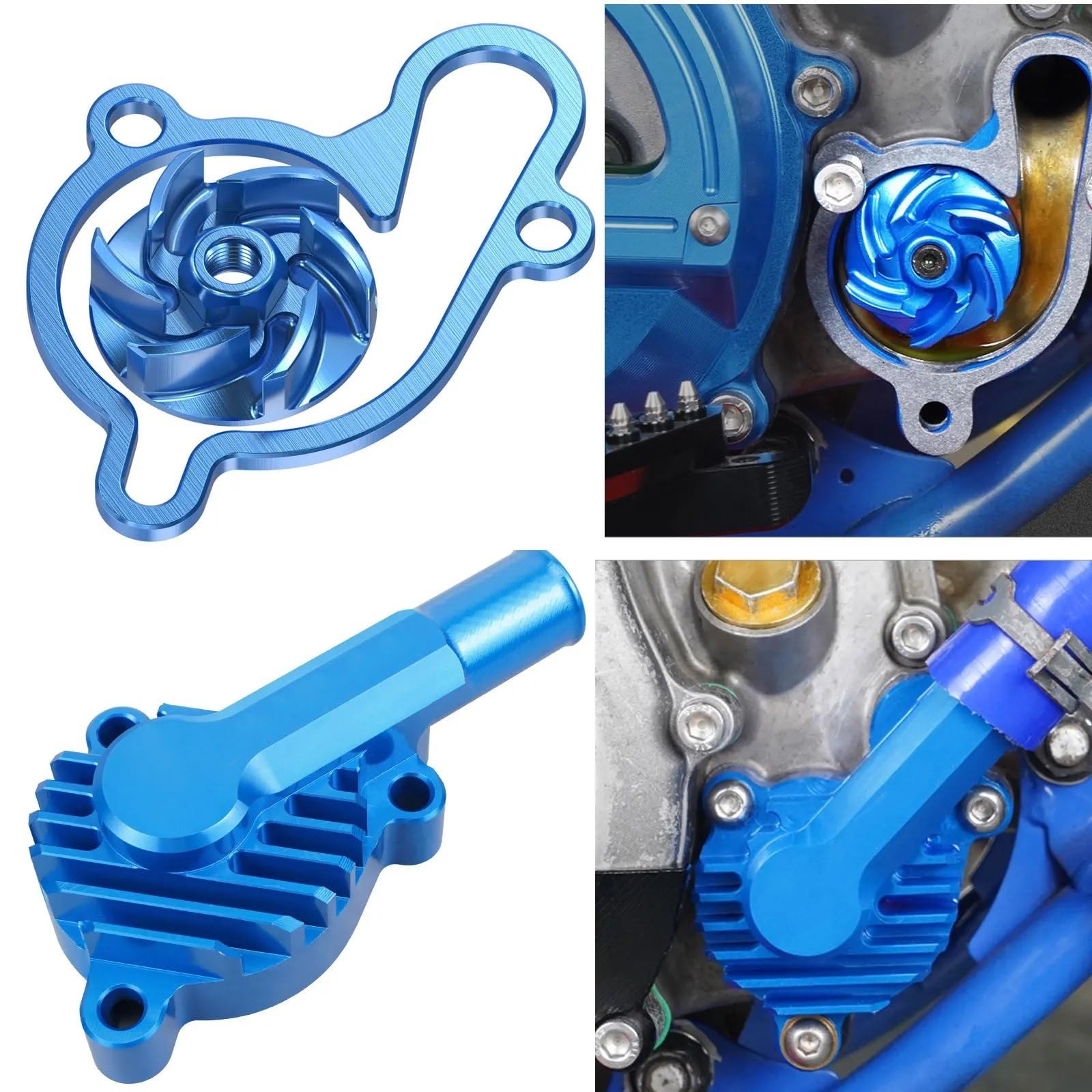 "Części motocyklowe Zespół pompy " Do Yz 85 YZ85 YZ 85 2002-2018 Osłona chłodnicy wirnika pompy wodnej Pokrywa pompy wodnej(Black Water Pump Cover)