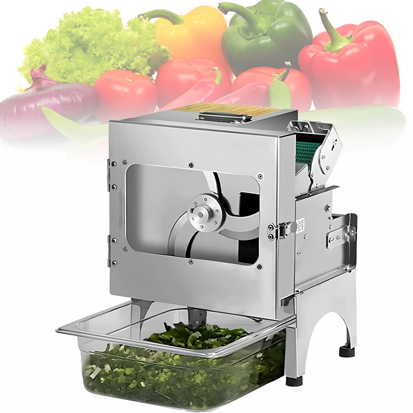 Hachoir électrique professionnel pour oignons avec tapis roulant coupe-légumes 400 lb/h