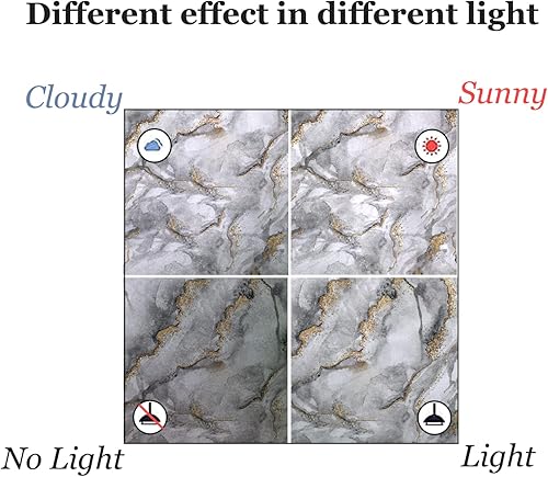 Miniatura 8 de DKTIE Película de privacidad para ventana con diseño de mármol con herramientas de instalación, adherencia estática sin pegamento para ventana,