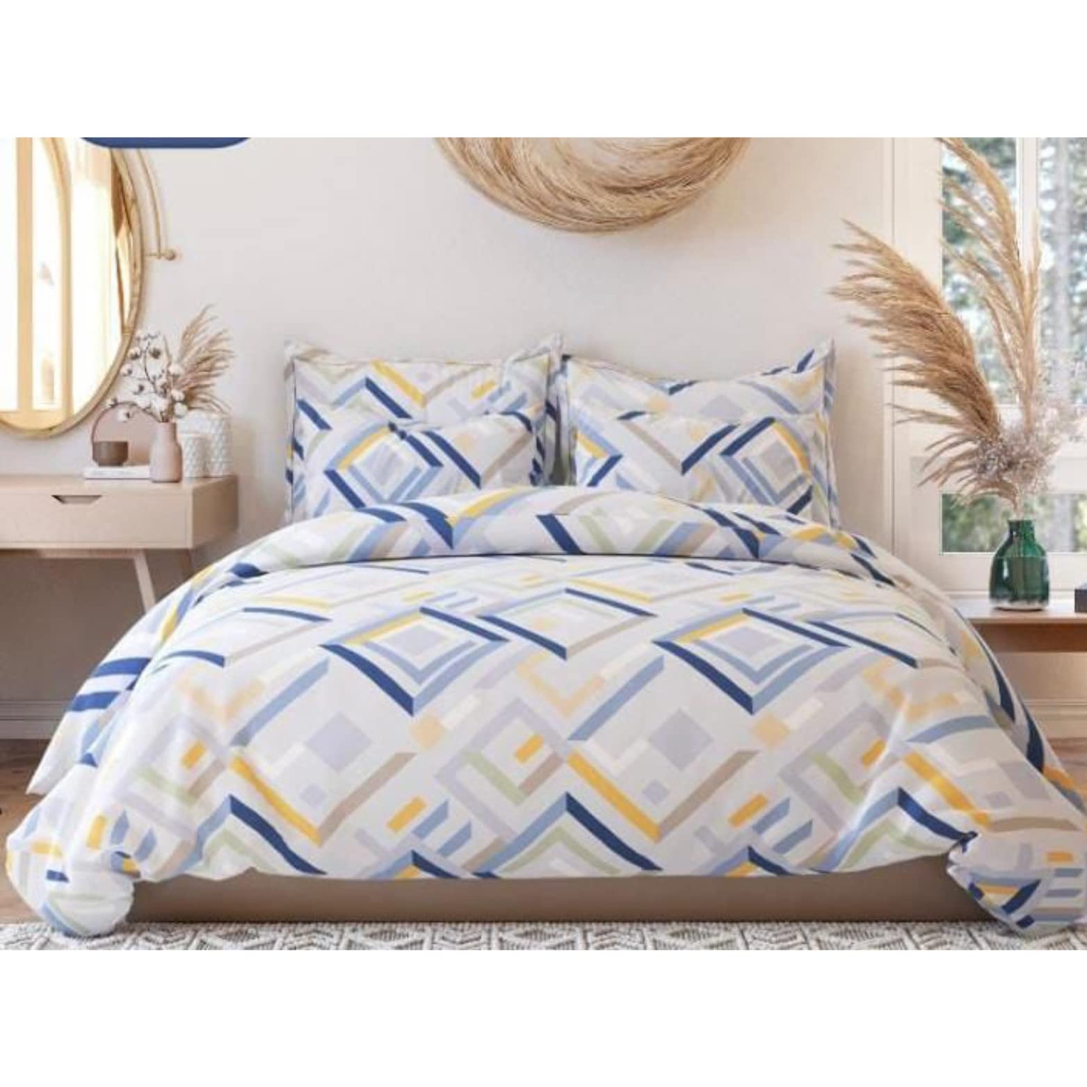 Danvira Premium Glace Cotton Elastic Fitted Bedsheets | Supersoft King Size Bedsheet with 2 Pillow Cover - 72x78x8cm (Design 11, Cotton) (B0C3XSTC7B) Amazon Price History, Amazon Price Tracker