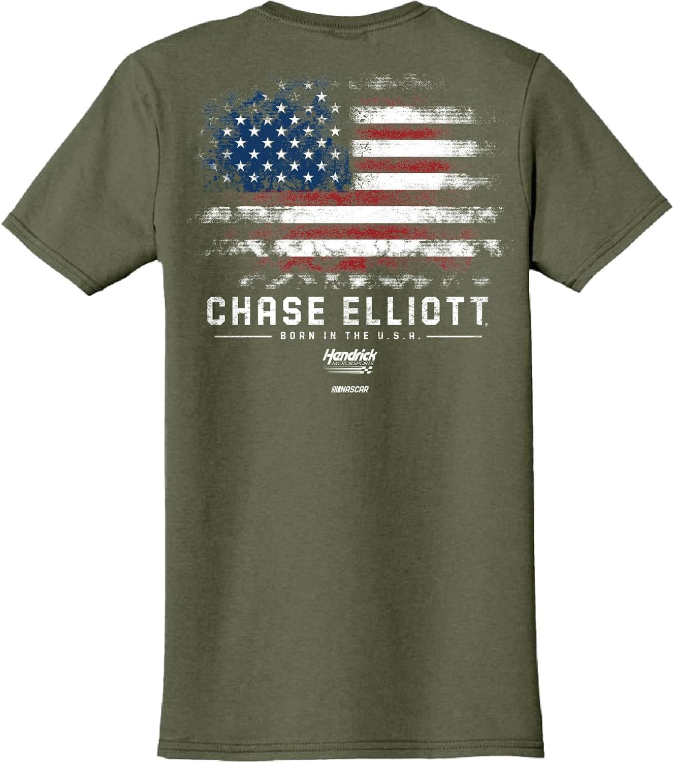 Checkered Flag Sports Chase Elliott 2026 Born in The USA Military Green #9 T-Shirt - Image 2