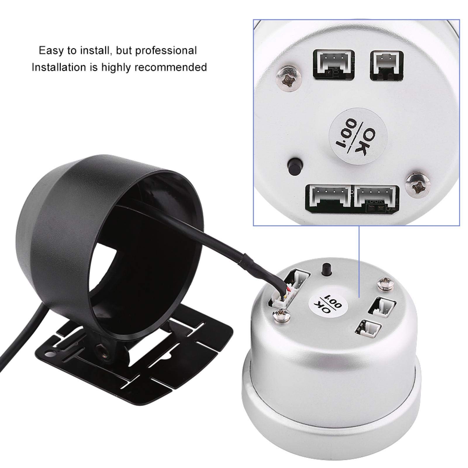 Wskaźnik doładowania Wskaźnik Kpa, wskaźnik doładowania z uchwytem Uniwersalny 60mm LED Turbo Boost miernik Miernik Czarna powłoka Turbo Gauge do samochodu wyścigowego 0-200 Kpa