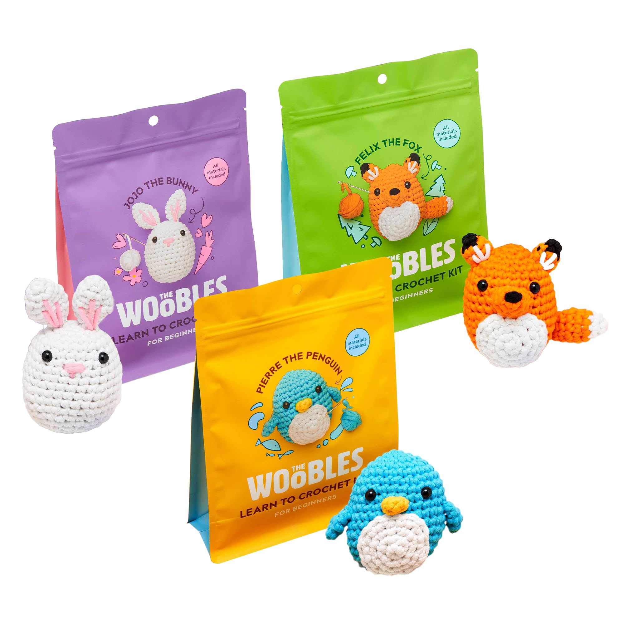 【はるたちページ】おまとめ　　　　４点セットx2人 ☆ユニコーン&うさぎ Amazon.com: The Woobles Beginners Crochet Kit with Easy Peasy Yarn