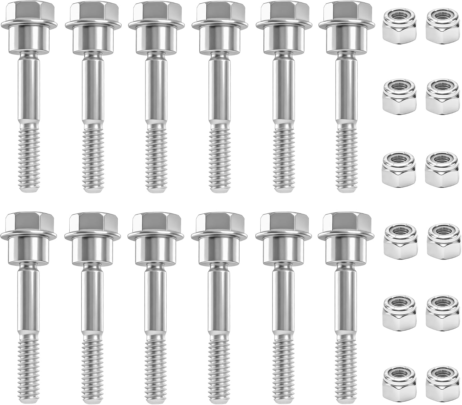 12 Pack 580790401 588077502 Shear Pin Bolts and Nuts Kit, Compatible with Craftsman, Husqvarna, Poulan, Poulan Pro, AYP 2 Stage Snow Blowers, Fits for 192090, 532187494,532192090,532188243, 588077501