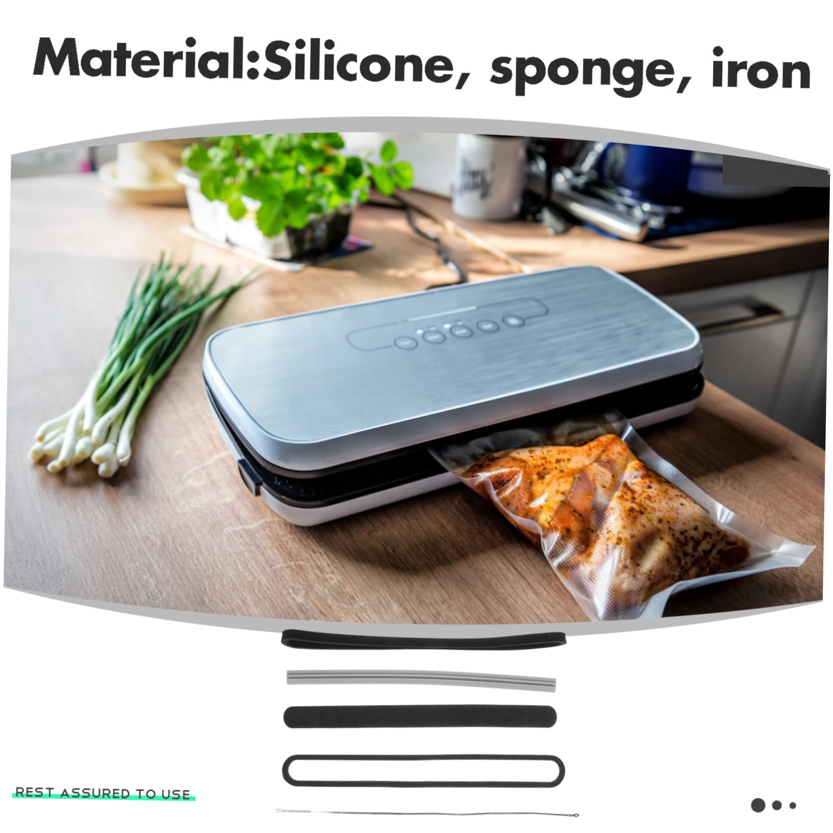Striscia Riscaldante Elemento Riscaldante Stabile in Silicone e Spugna per e Accessorio di Ricambio Nero per Macchina Sottovuoto per Uso Domestico e Negozio Uso Domestico Negozio