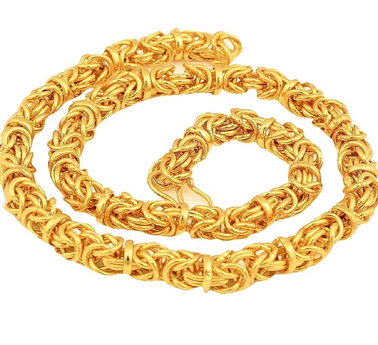 LVA CREATIONS Gold plated chain necklace jewelry mala For Men women unisex Fashion Jewellery Pure Stainless Steel Metal daily Long Platinum 24 inch 1 gram Golden Necklace (B083RXZW5S) Amazon Price History, Amazon Price Tracker