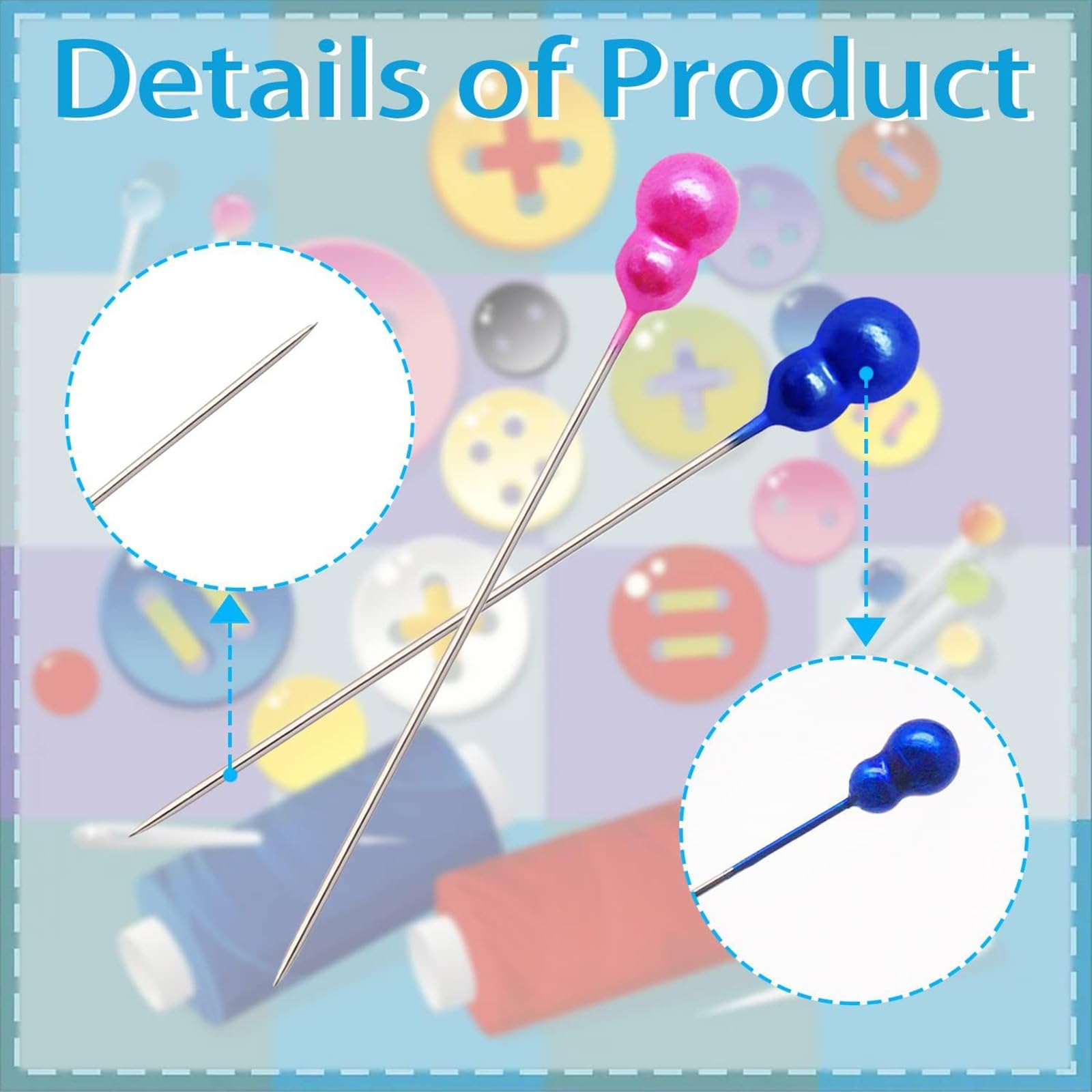 Lot De 200 épingles à Coudre Pour Tissu, 5,5 Cm, à Tête Plate