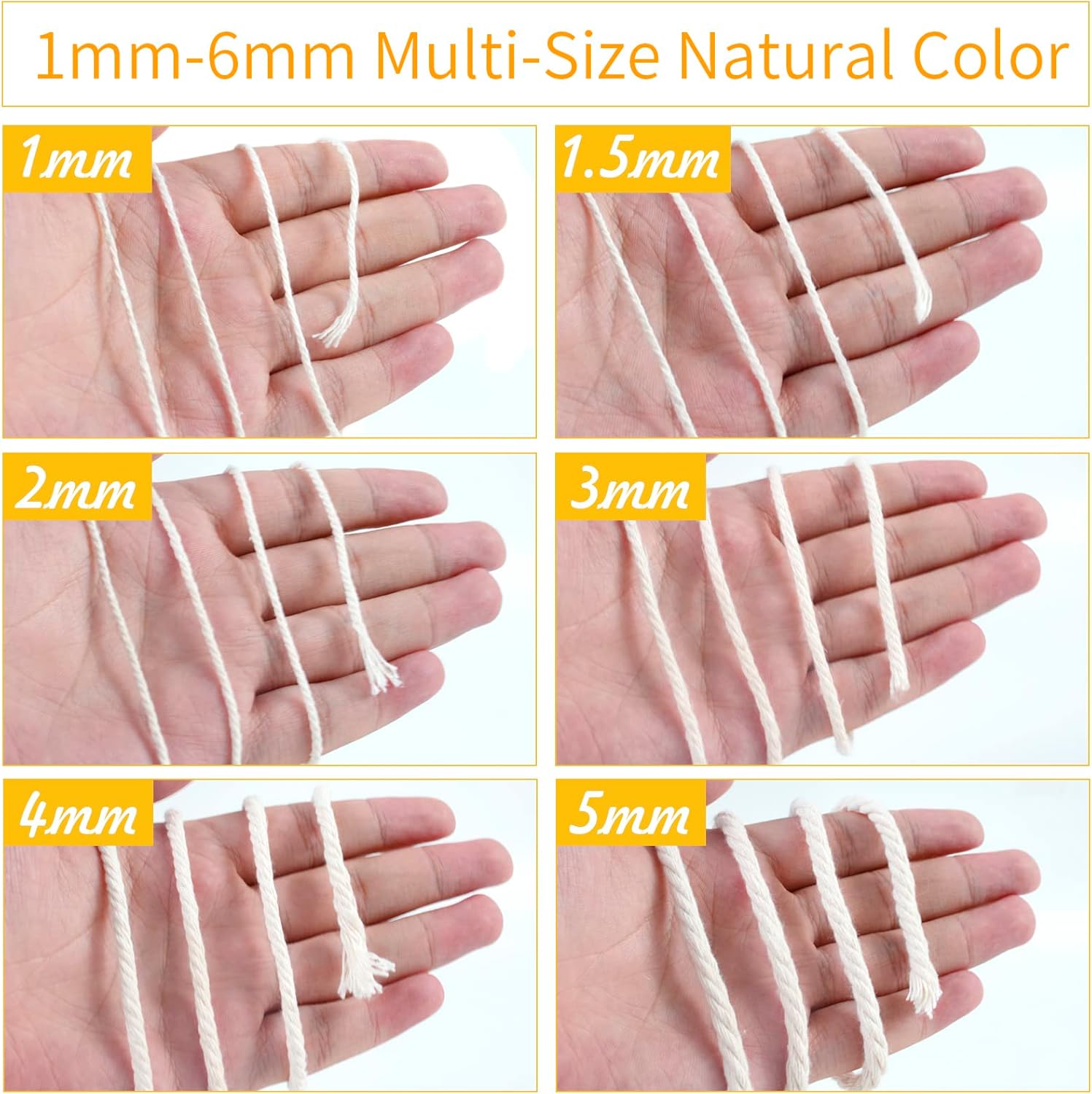 Beige 2mm Macrame Cord, 328yards Macrame Rope Yarn, Natural Cotton Cord, Cotton Craft String Macrame Supplies for Plant Hangers, Wall Hanging, DIY Crafts, Knitting, Gift Wrapping