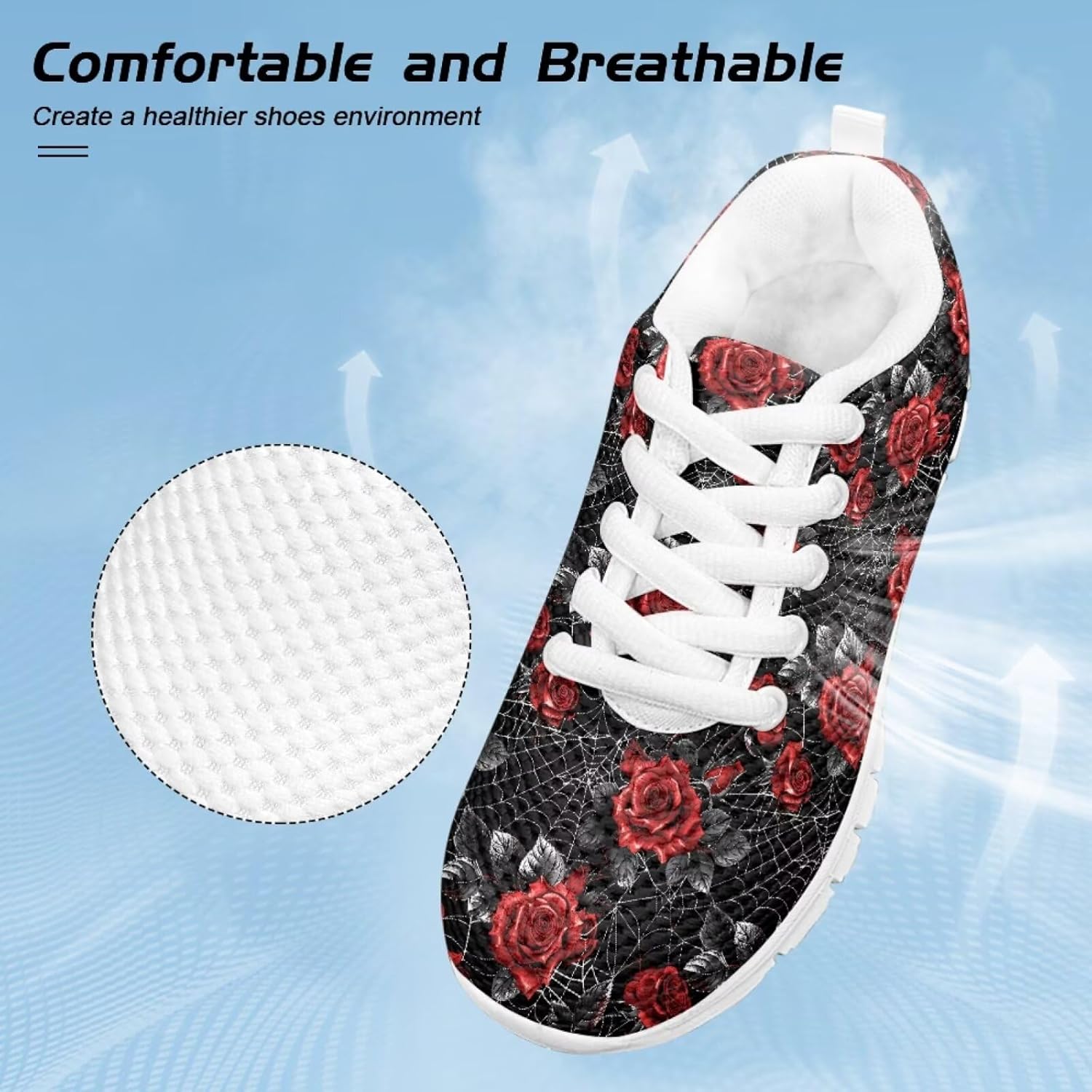 Funnydude Cute Print Girls Tennis Shoes Kids Casual Walking Shoes Lightweight Lace up Sneakers