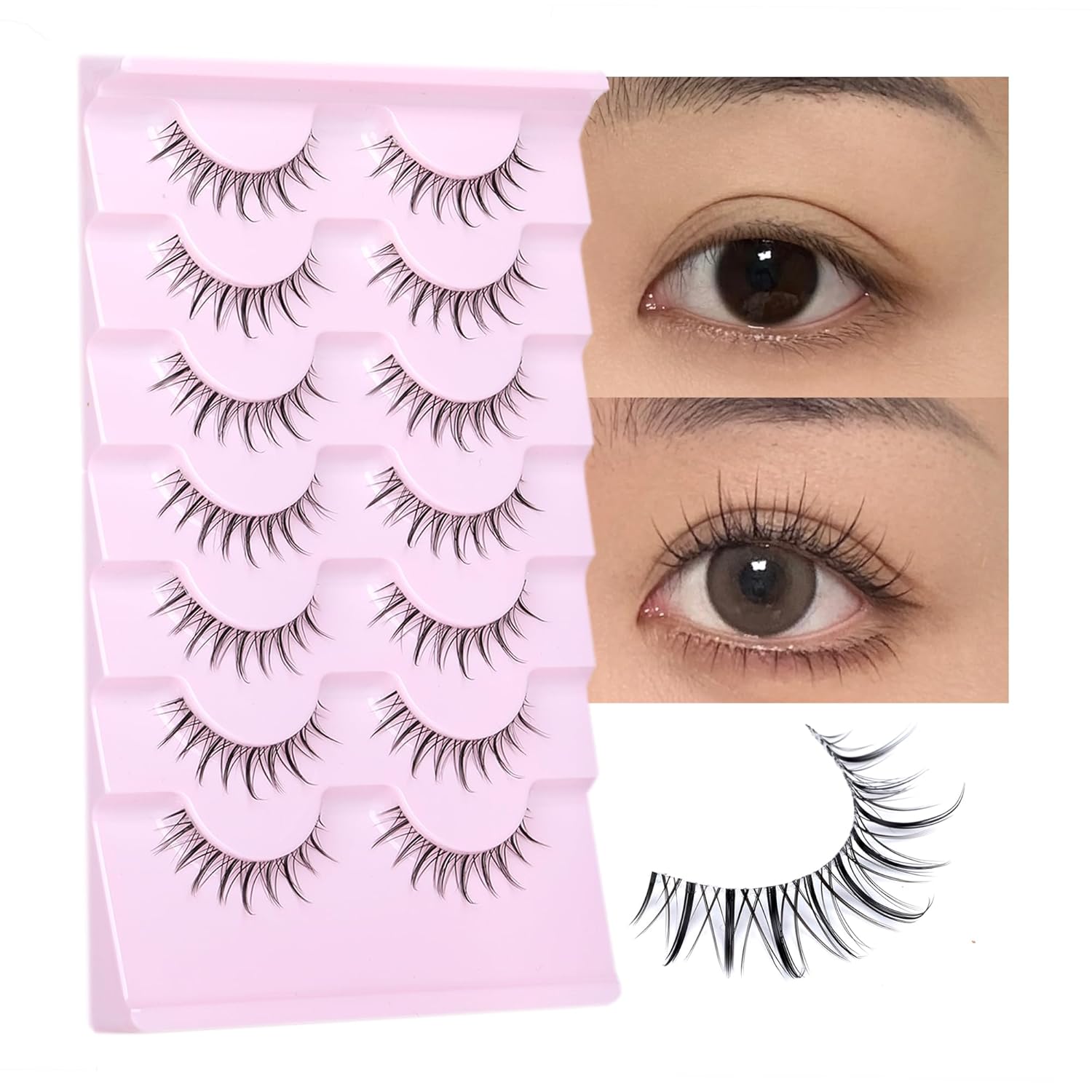 Amazon.com: EYDEVRO Manga Eyelashes - Natural Look Anime Lashes with ...