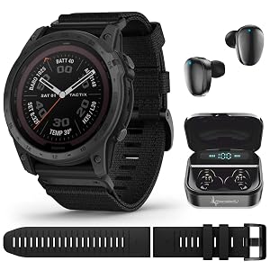Wearable4U - Garmin tactix 7 Pro GPS Tactical Smartwatch with Bundle tactix 7 Pro Black Earbuds