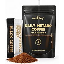 Nature's Key 2-in-1 Instant Black Coffee with MCT Oil, Inulin, Green Coffee Bean for Sustained Energy, Mental Focus & Digestive Cleanse, 7 Servings
