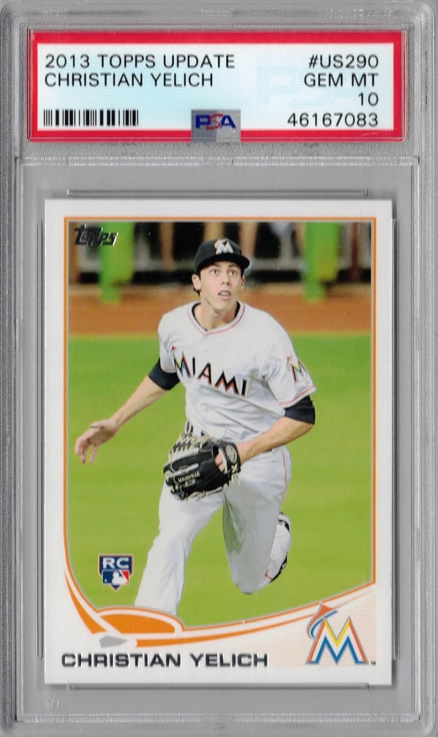 2013 Topps Update Baseball #US290 Christian Yelich Rookie Card Graded PSA 10 Gem Mint